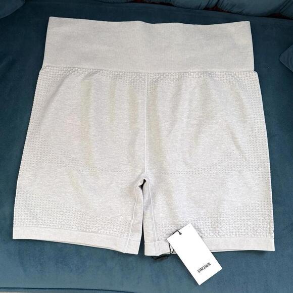 NWT Gymshark Vital Seamless Shorts Light Grey Marl XL High Waist Stretch Workout - Picture 3 of 8